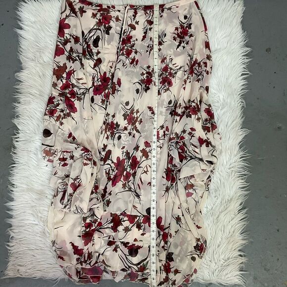 Ramona La Rue by Arianne Cream Floral Print Chiffon Maxi Skirt M/L - Picture 8 of 14